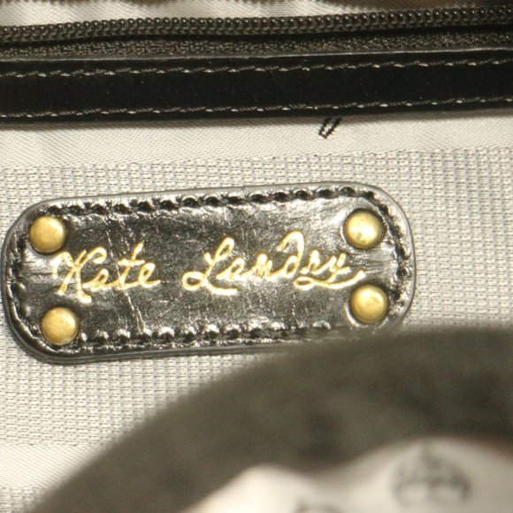 Vtg Kate Landry Black Cow Hair Gold Buckle Purse - Picture 7 of 11